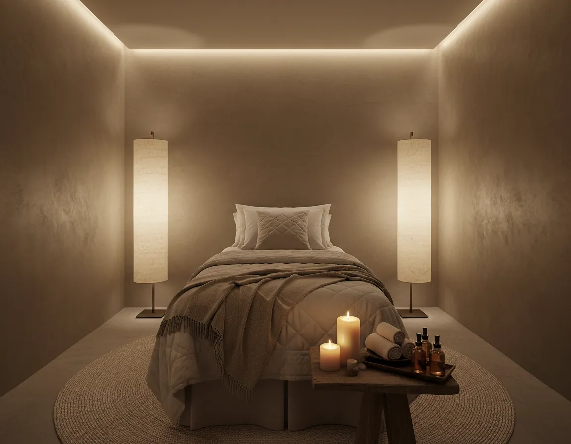Elegant spa imagery for Veloura Luxe Day Spa