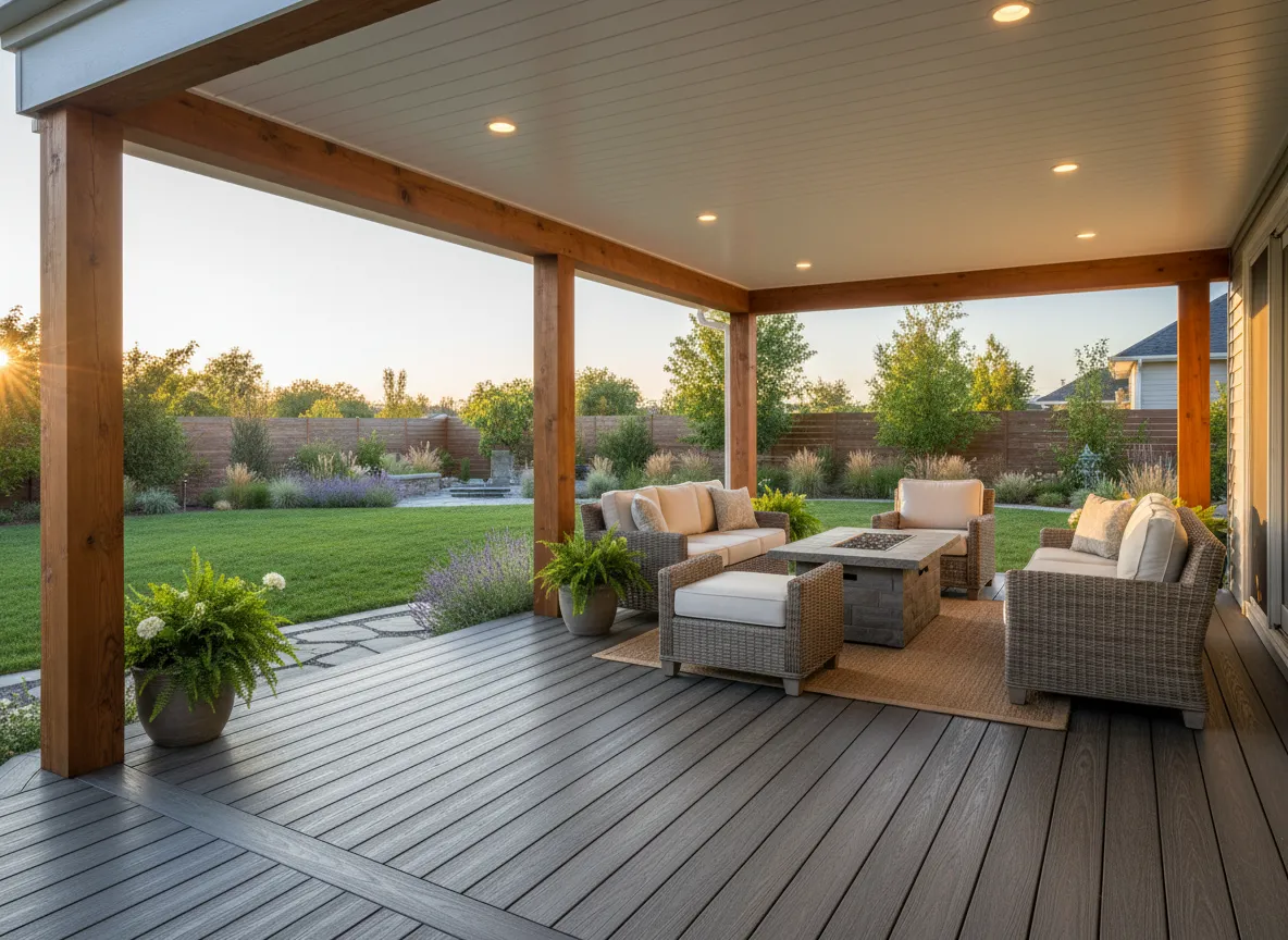 Outdoor deck and patio construction by NSJ Construction