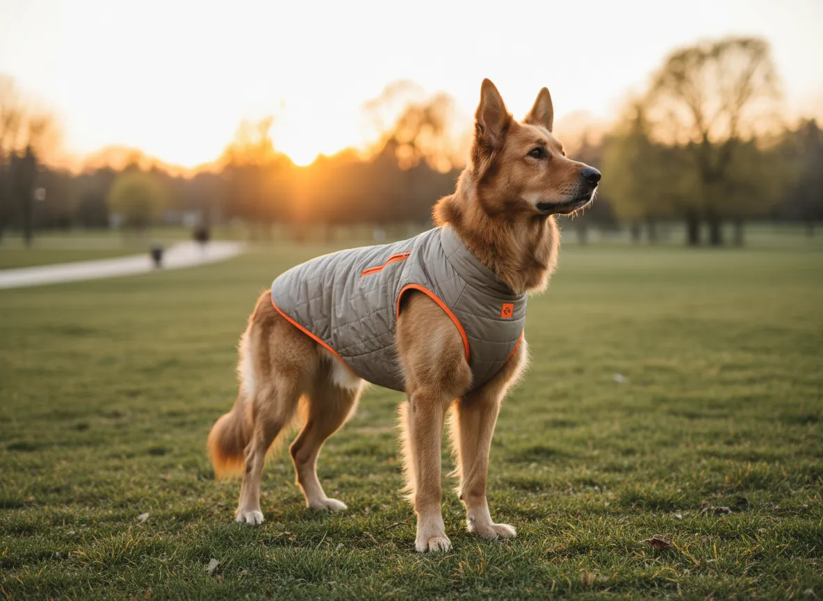 Perro grande con chaqueta