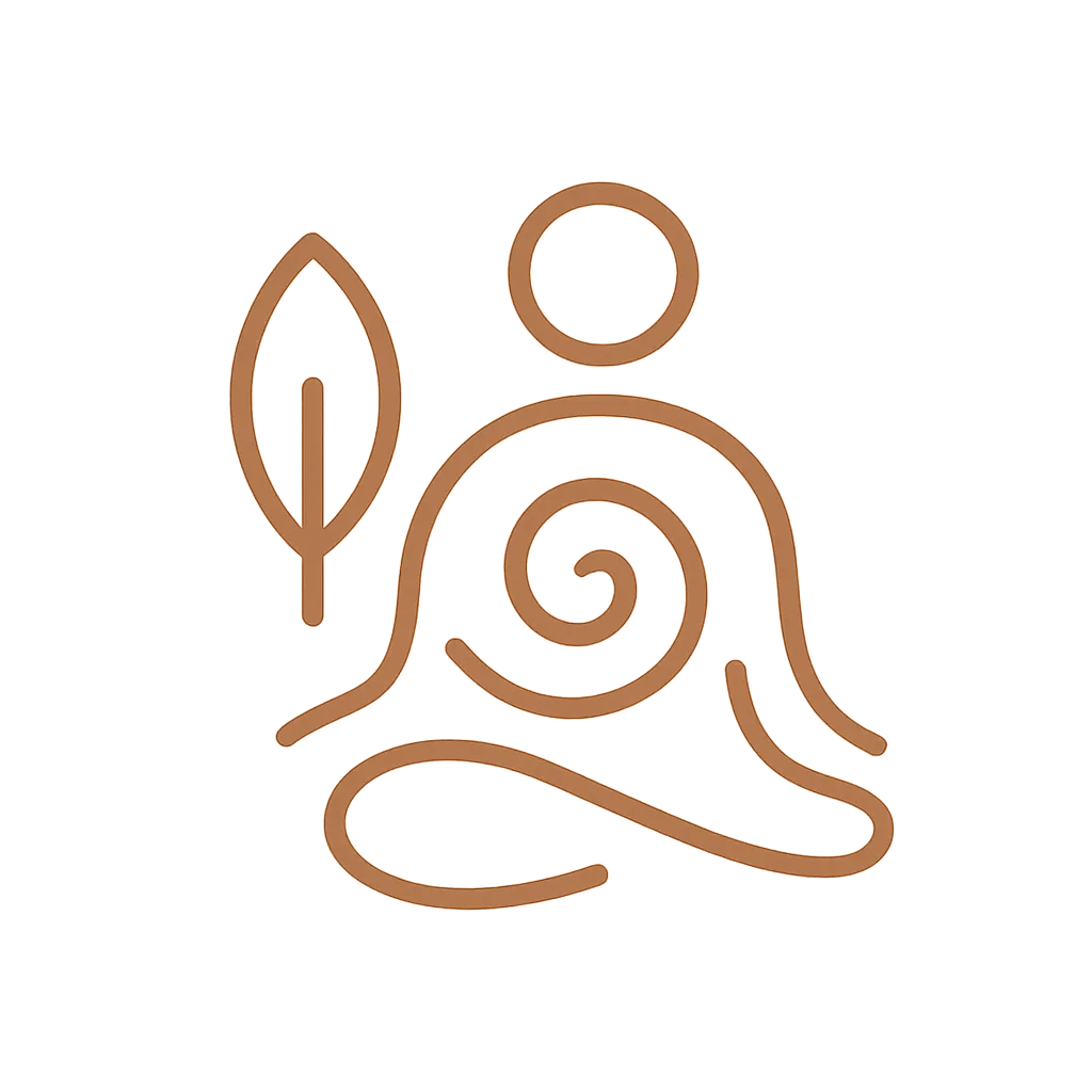 Holistic lifestyle icon in warm brown tone