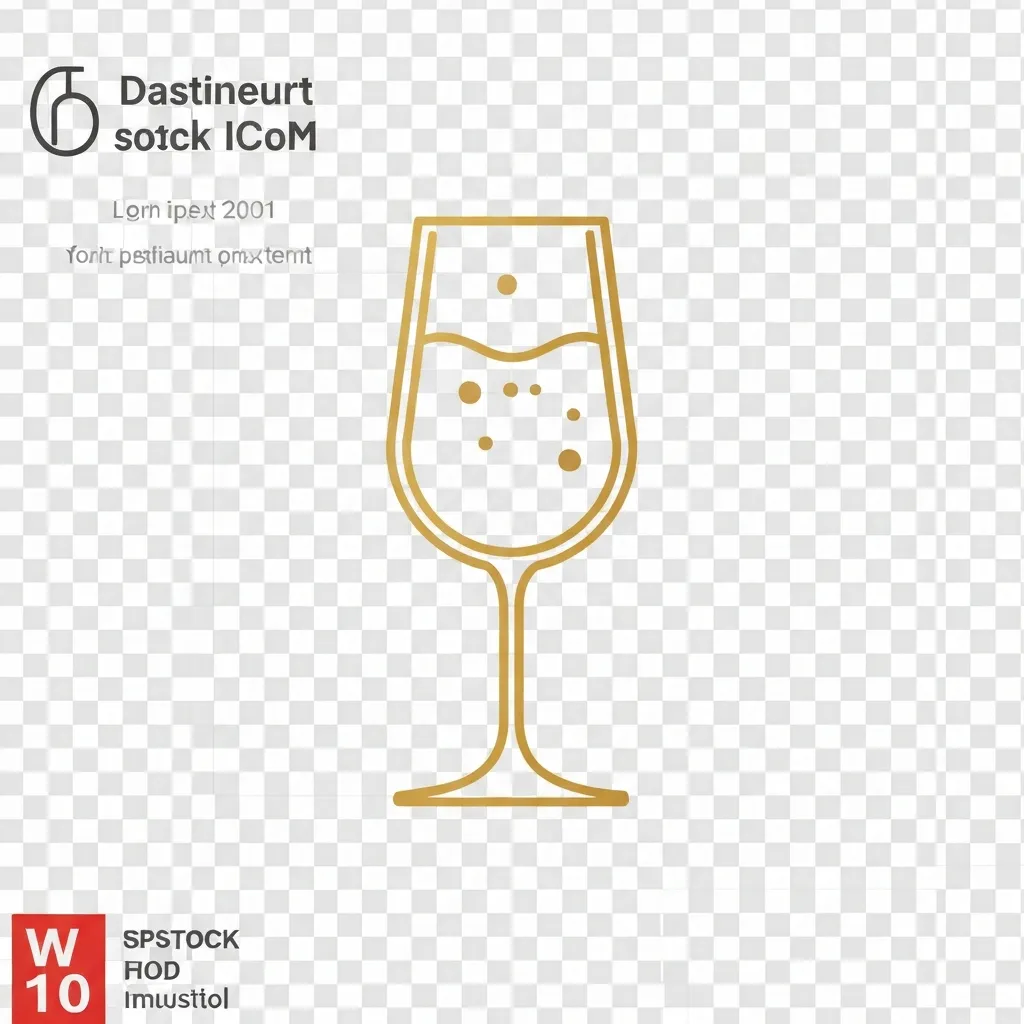 Small golden line-art icon of a champagne glass or wine glass