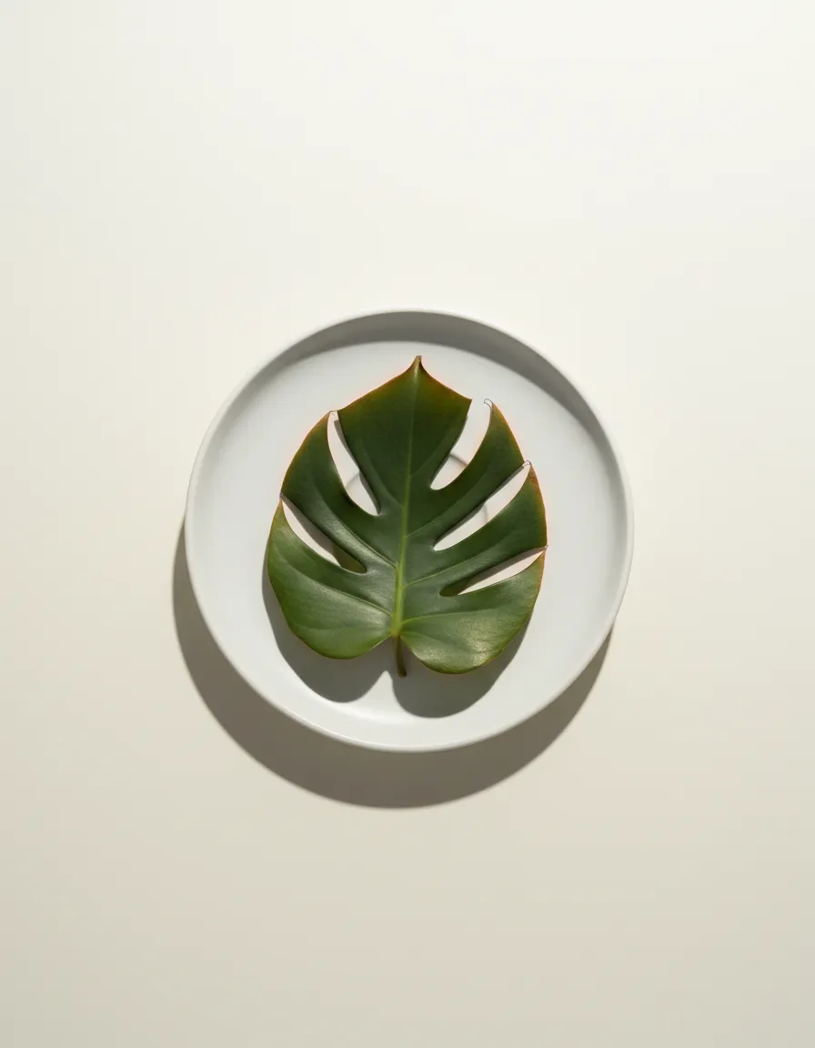 Diagnostic specimen of a withered houseplant leaf