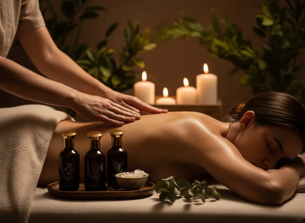 Therapist guiding stretch for client's leg