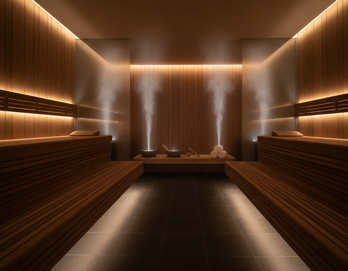 Luxury spa steam and sauna room