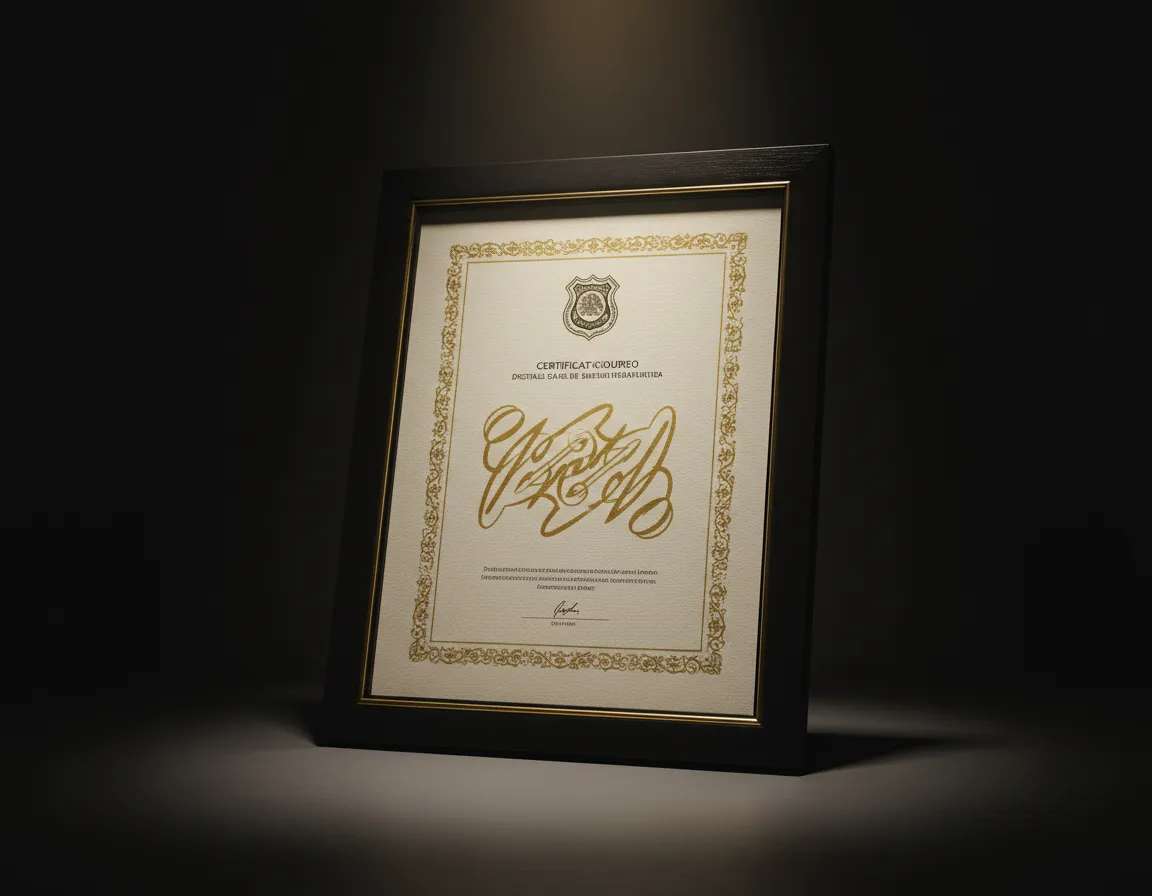 Certificado elegante de curso policial