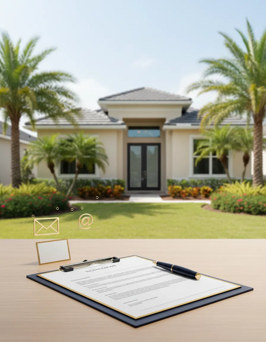 Professional referral clipboard over a clean PPS-branded residential home