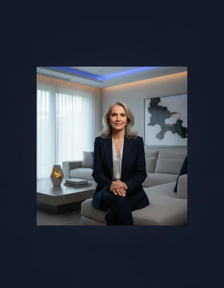 Dignified portrait of an independent adult in a residential setting