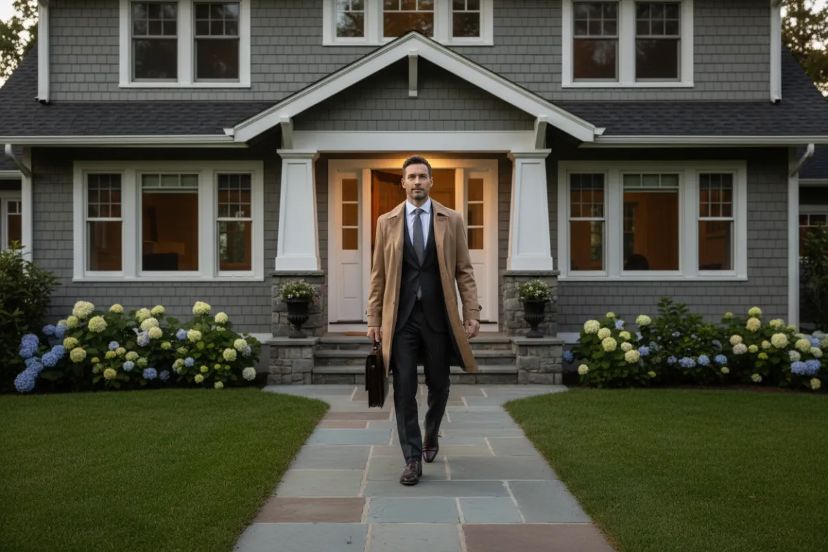 A working adult returning to a shared single-family home