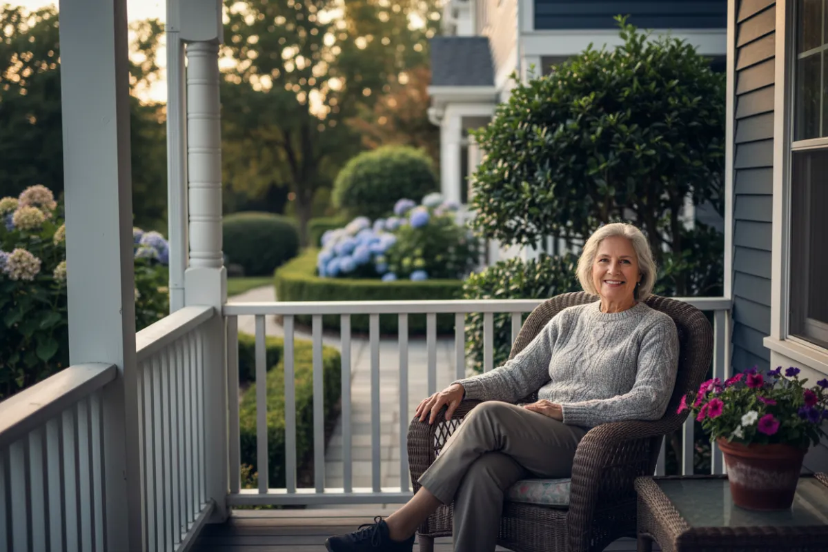An adult receiving fixed income relaxing in a shared residential environment
