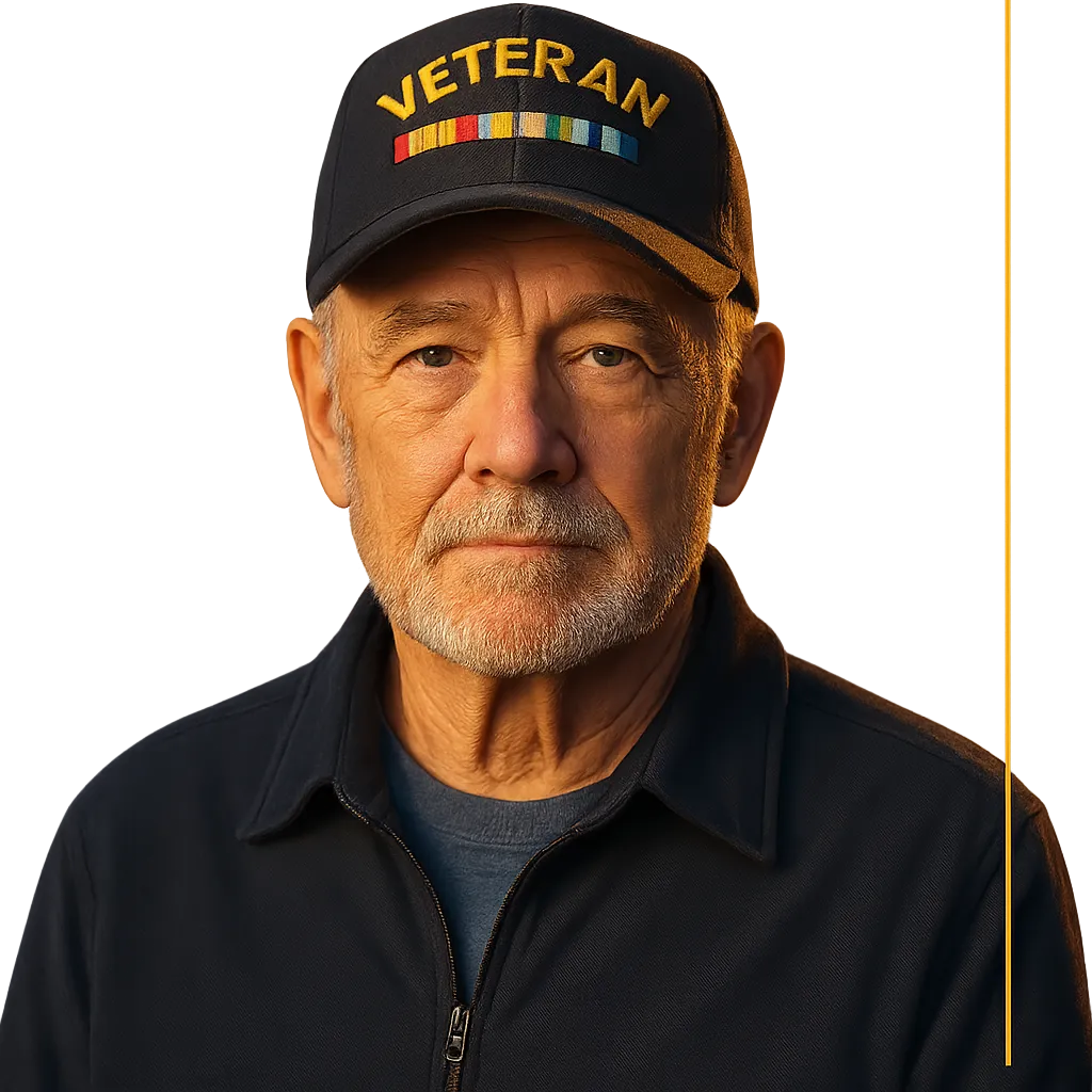 Dignified portrait of a veteran