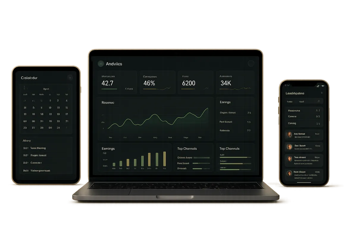 Omnichannel Dashboard on Laptop, Tablet, and Mobile
