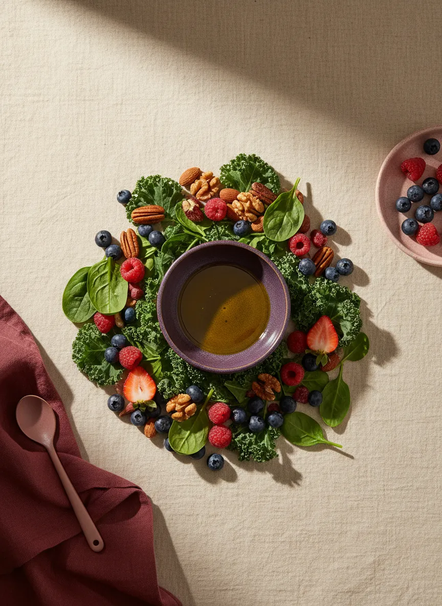 Editorial lifestyle photo of a confident woman enjoying nourishing whole foods