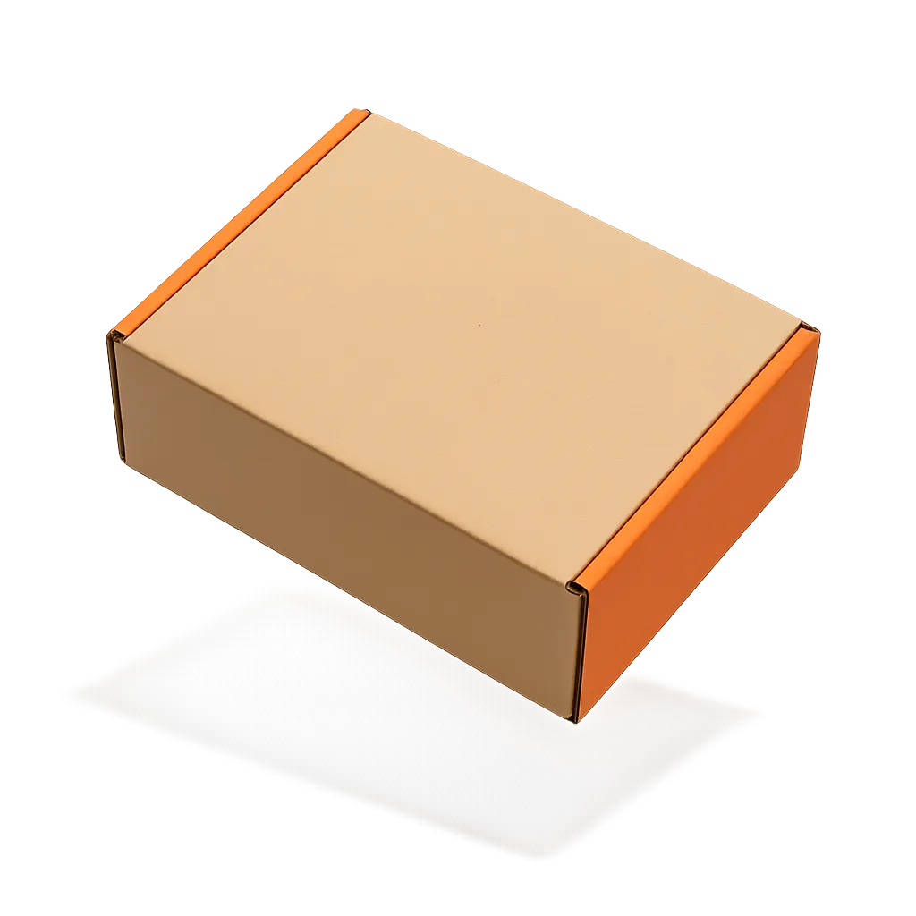 A pristine delivery package in modern minimal packaging, floating elegantly