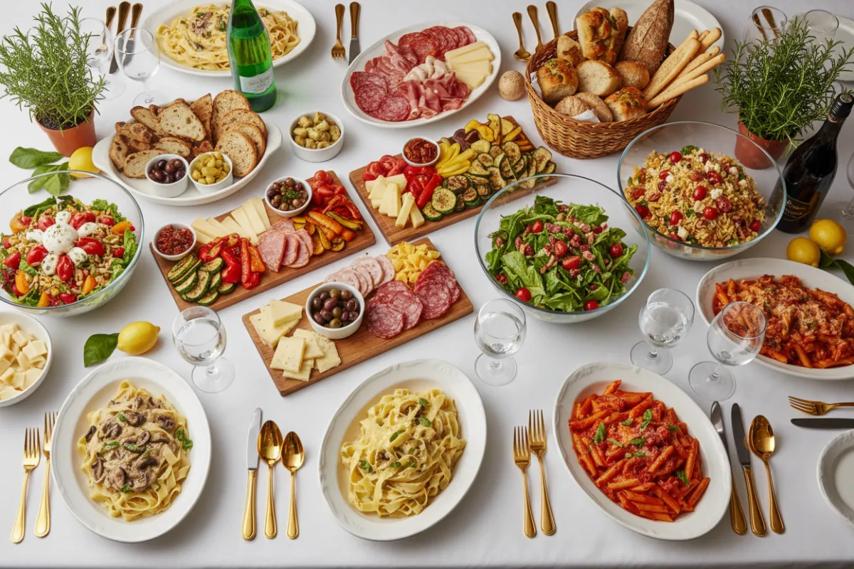Italian catering spread by Cafe Fellini