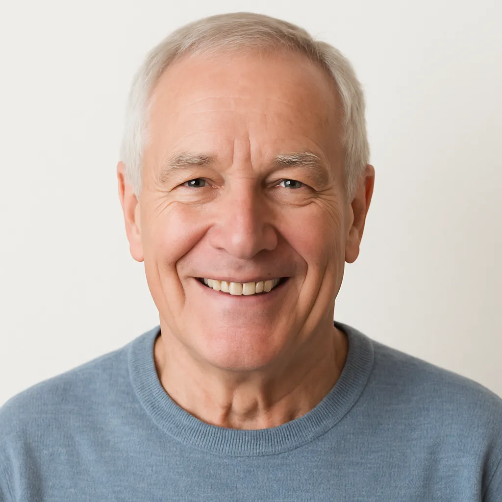 Senior male avatar portrait for clinic testimonial