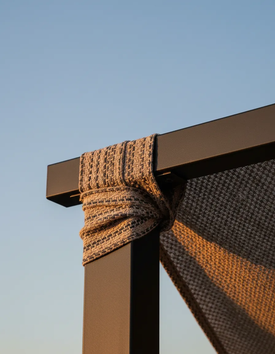 UV resistant architectural pergola framing against the bright St. George sky