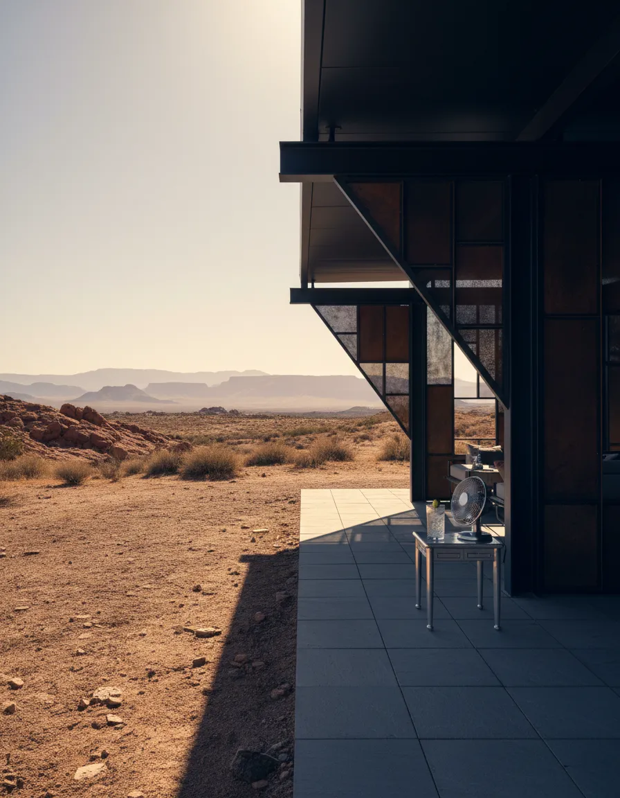 Shaded outdoor living space demonstrating profound temperature control and comfort