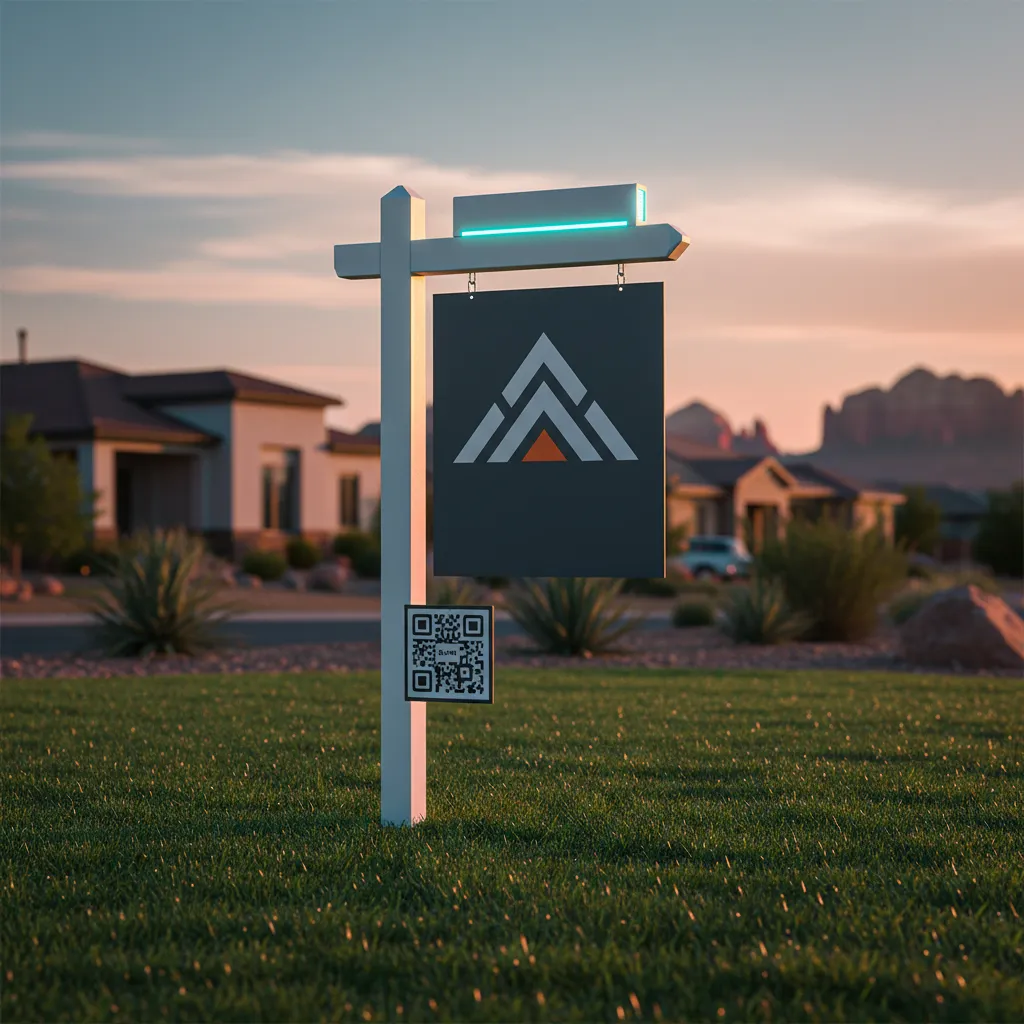 Professionally installed real estate sign on a beautiful property