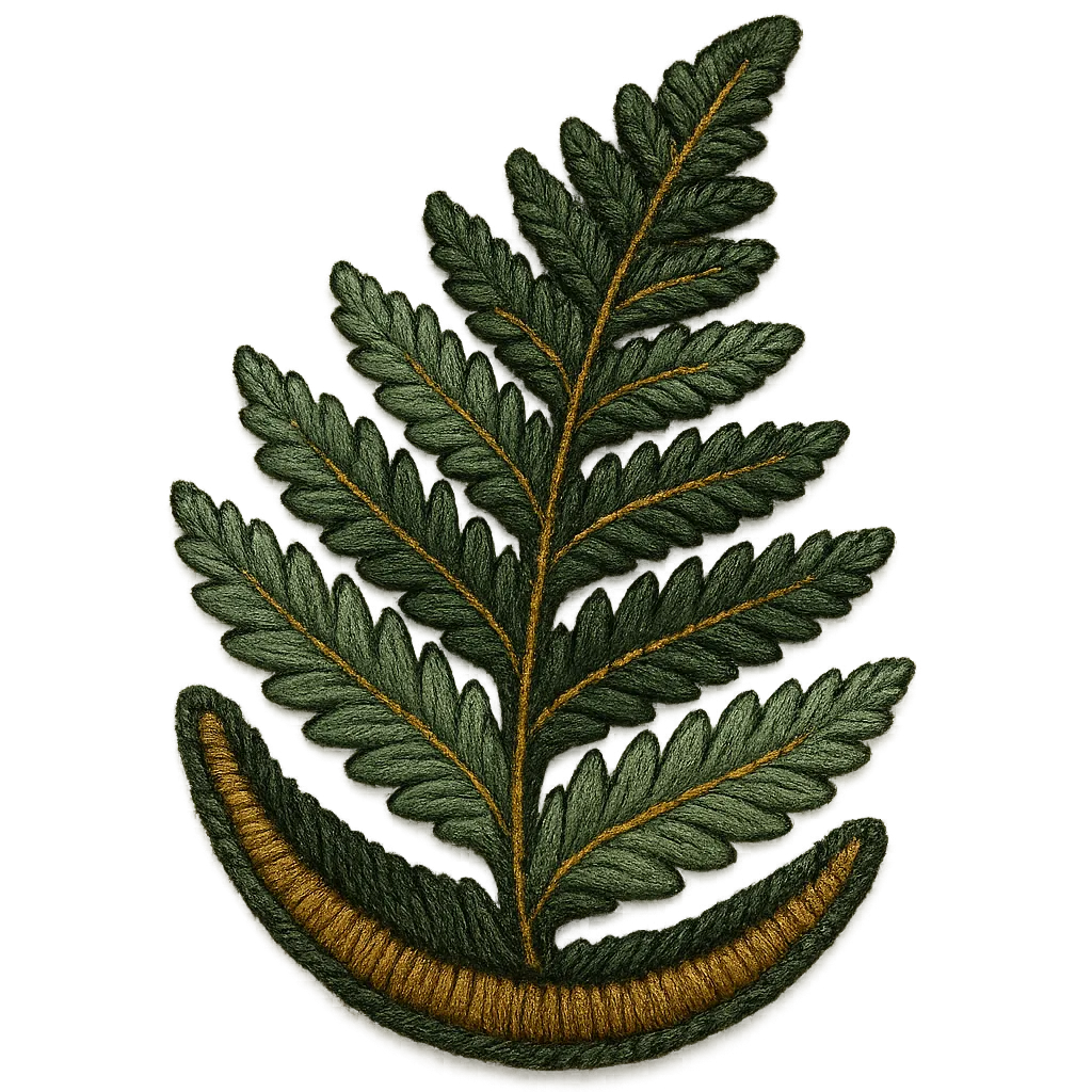 Watercolor botanical sketch representing an embroidered patch