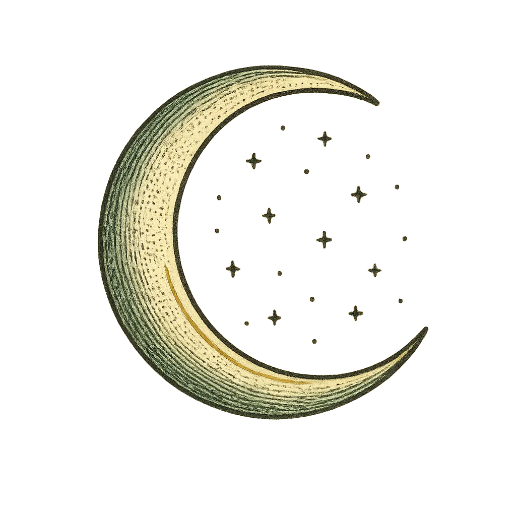 Watercolor botanical sketch representing moon rituals