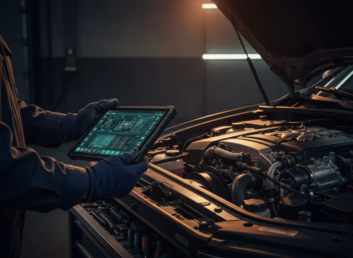 Organized clean workflow bays and digital inspection tools