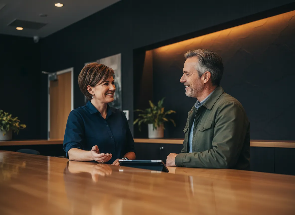 Interacting with satisfied community members and neighbors