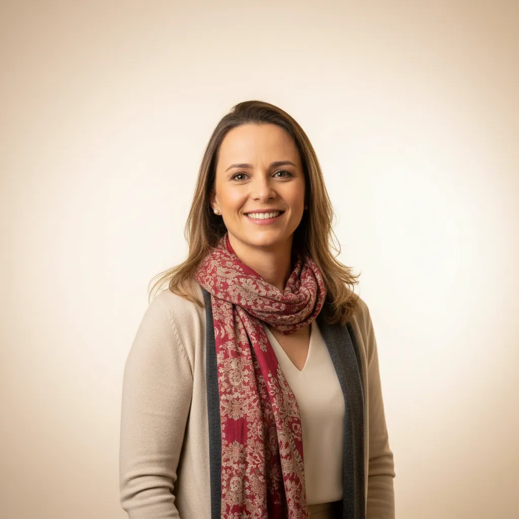 Instrutor do curso Comece Aqui EUA em estilo de retrato moderno e clean