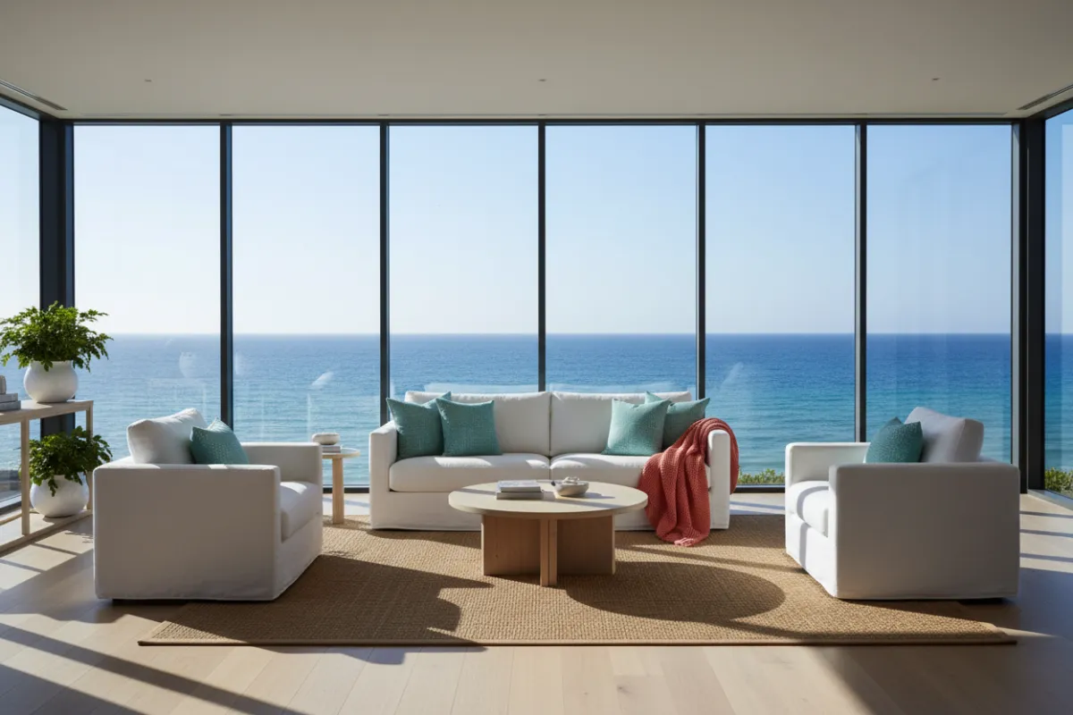 Bright coastal condo interior