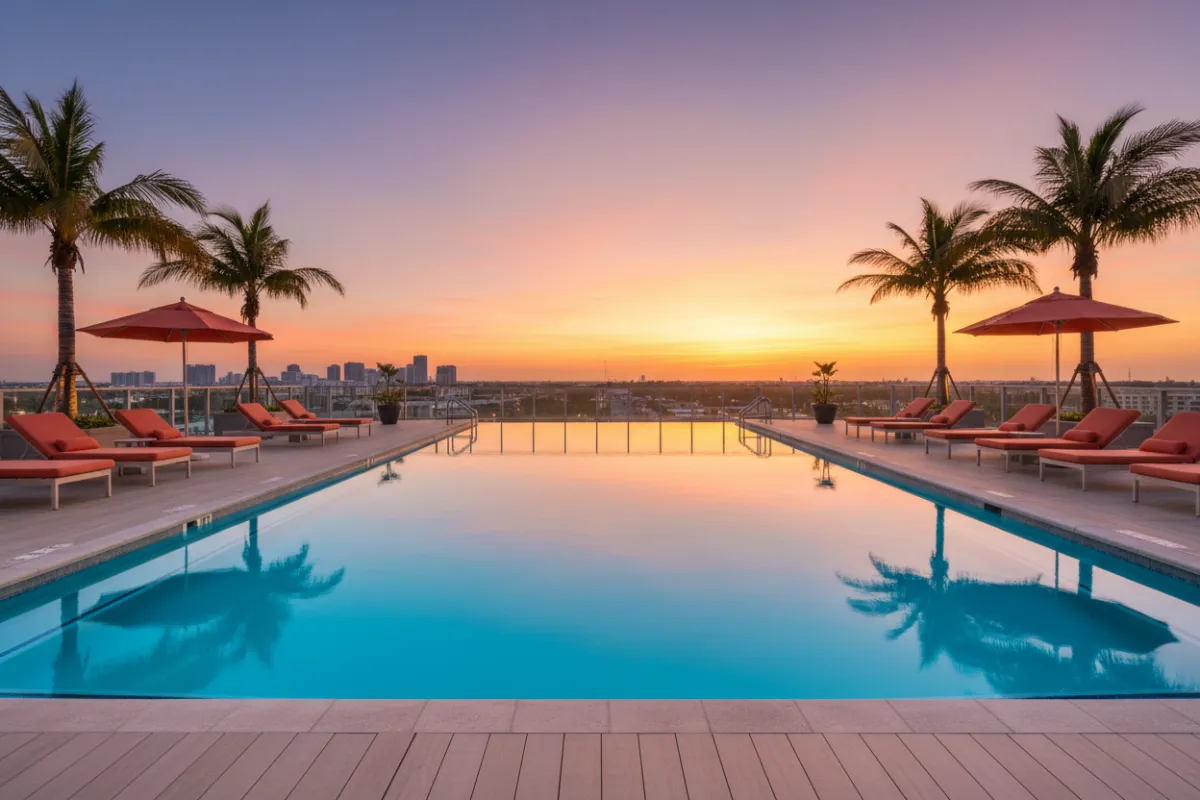 Lush tropical condo view