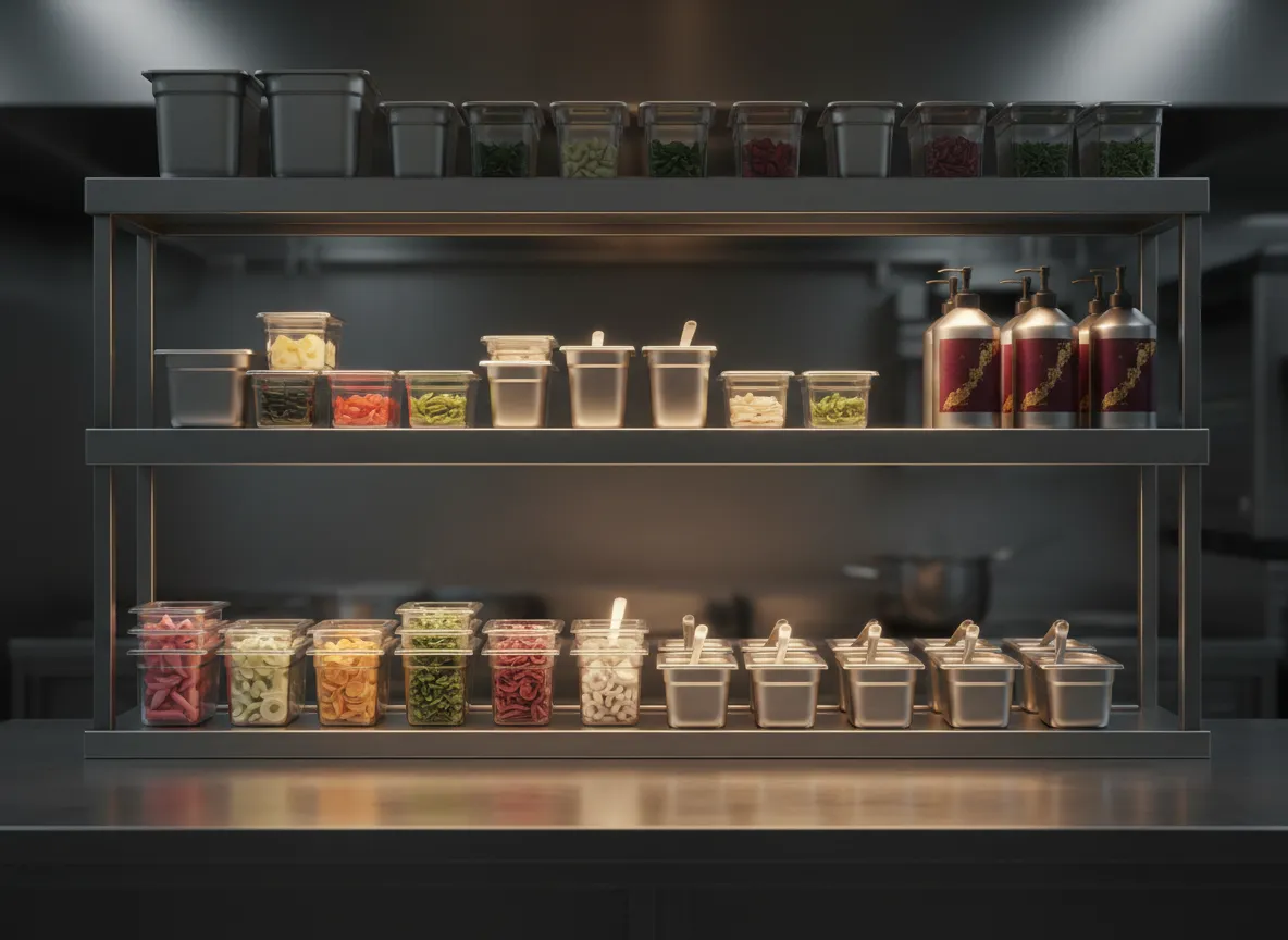 Industrial strength back-of-house kitchen cleaning and prep supplies