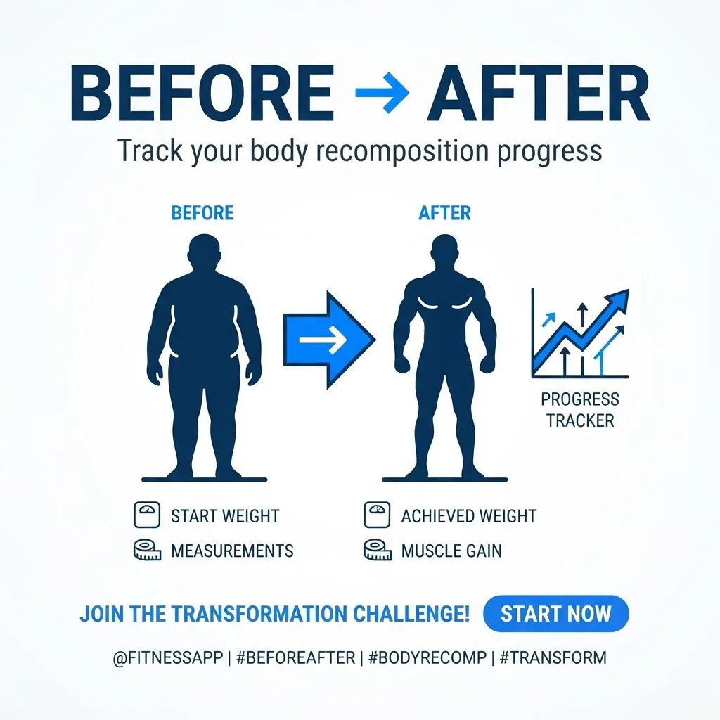 Before and after progress