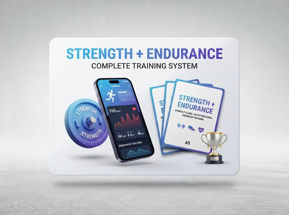 Strength and endurance - fitness progress digital product mockup