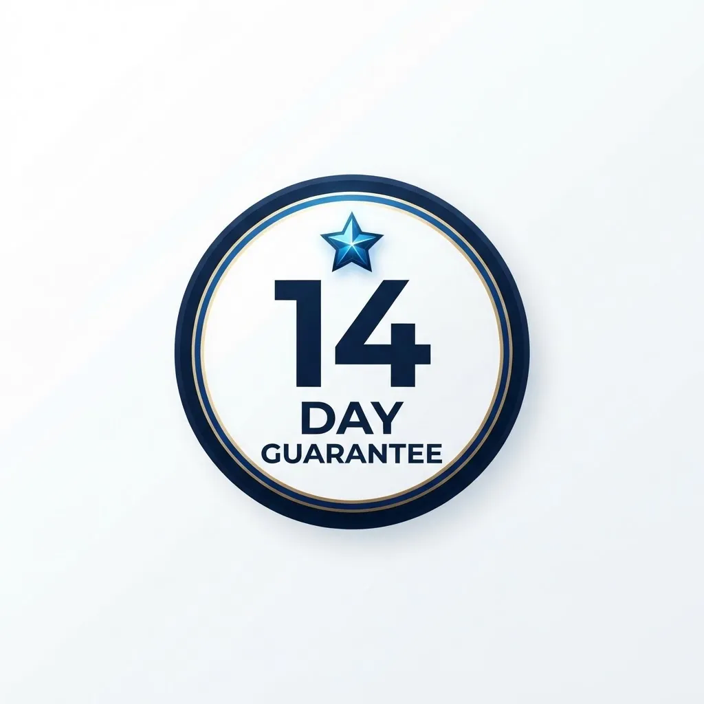 14-Day Guarantee badge with star
