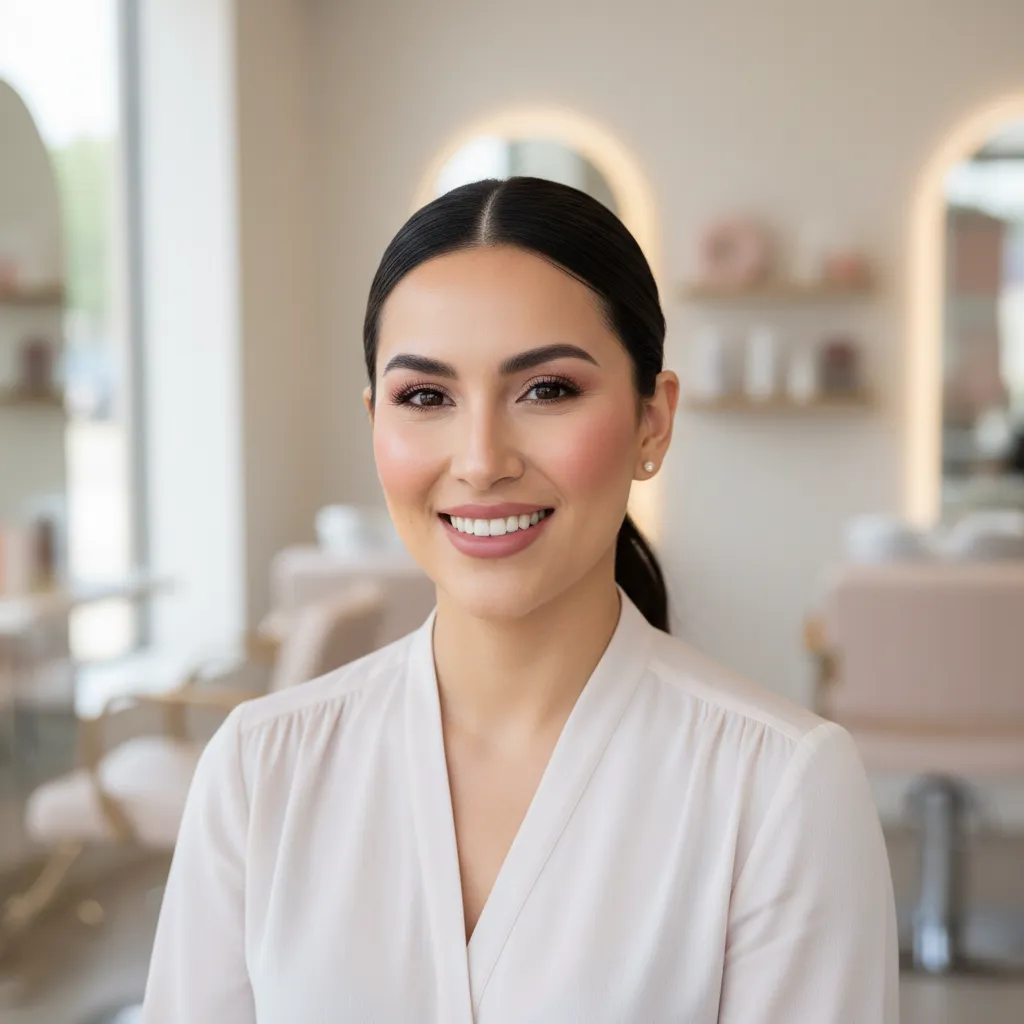 Dueña de salón de belleza satisfecha