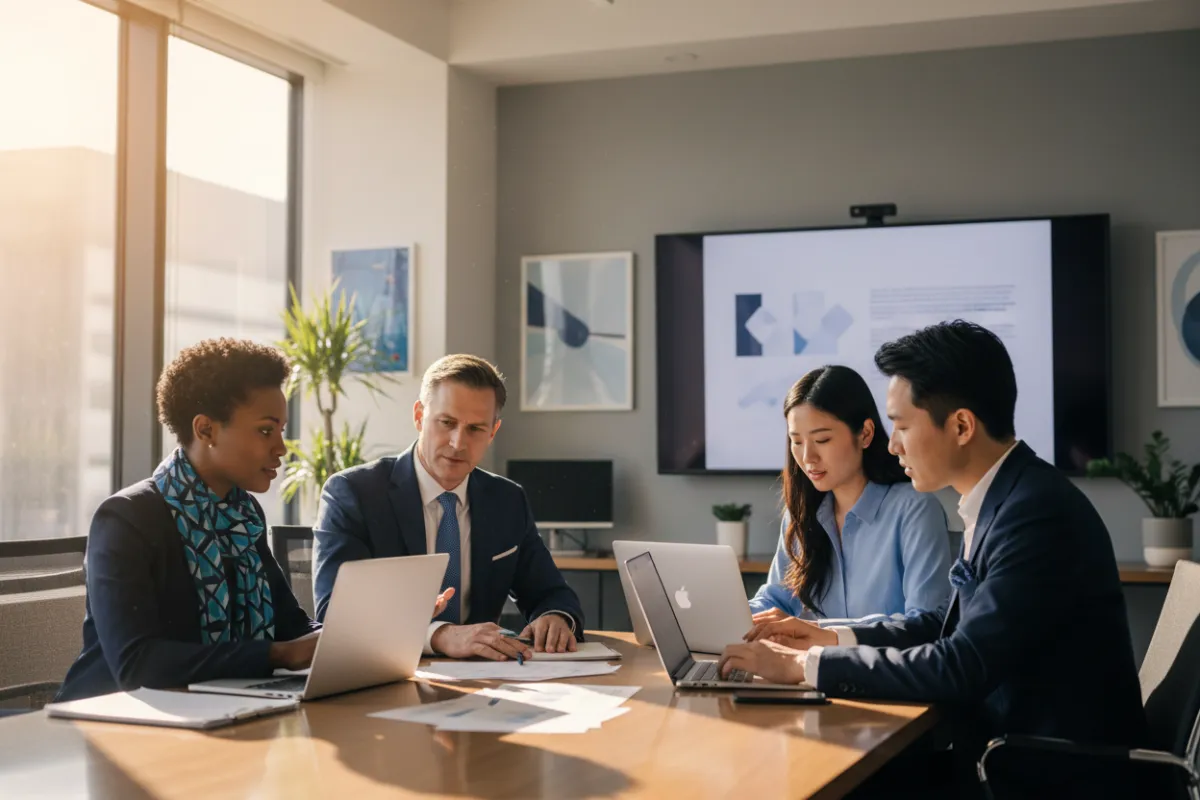 Investor reviewing commercial plans