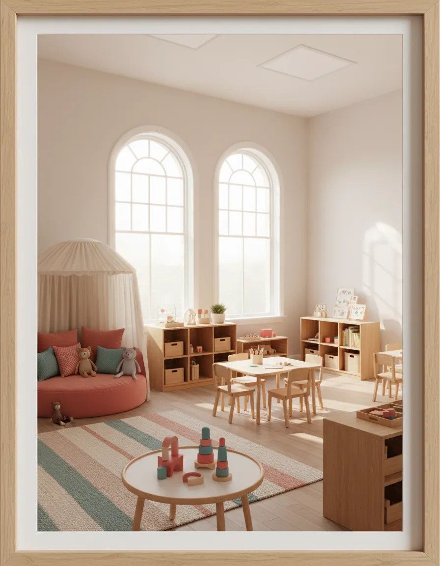 Warm pre-school interior