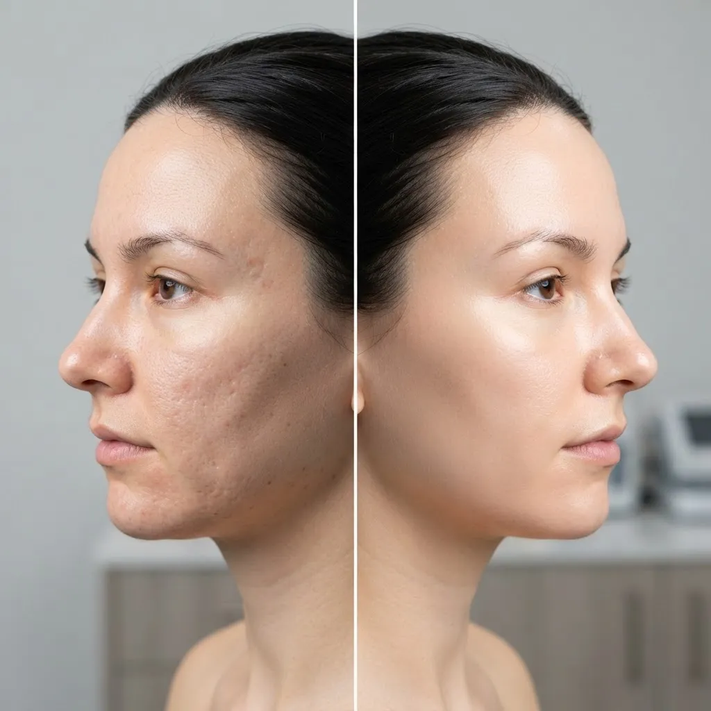 Clinical facial contour restoration before and after comparison