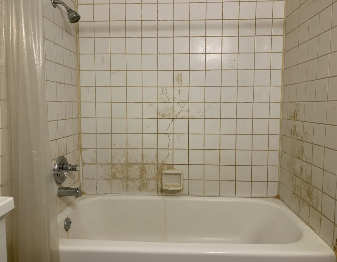 Before outdated bathtub area