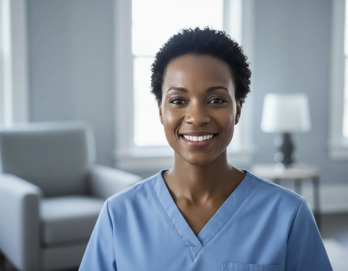 Smiling professional caregiver