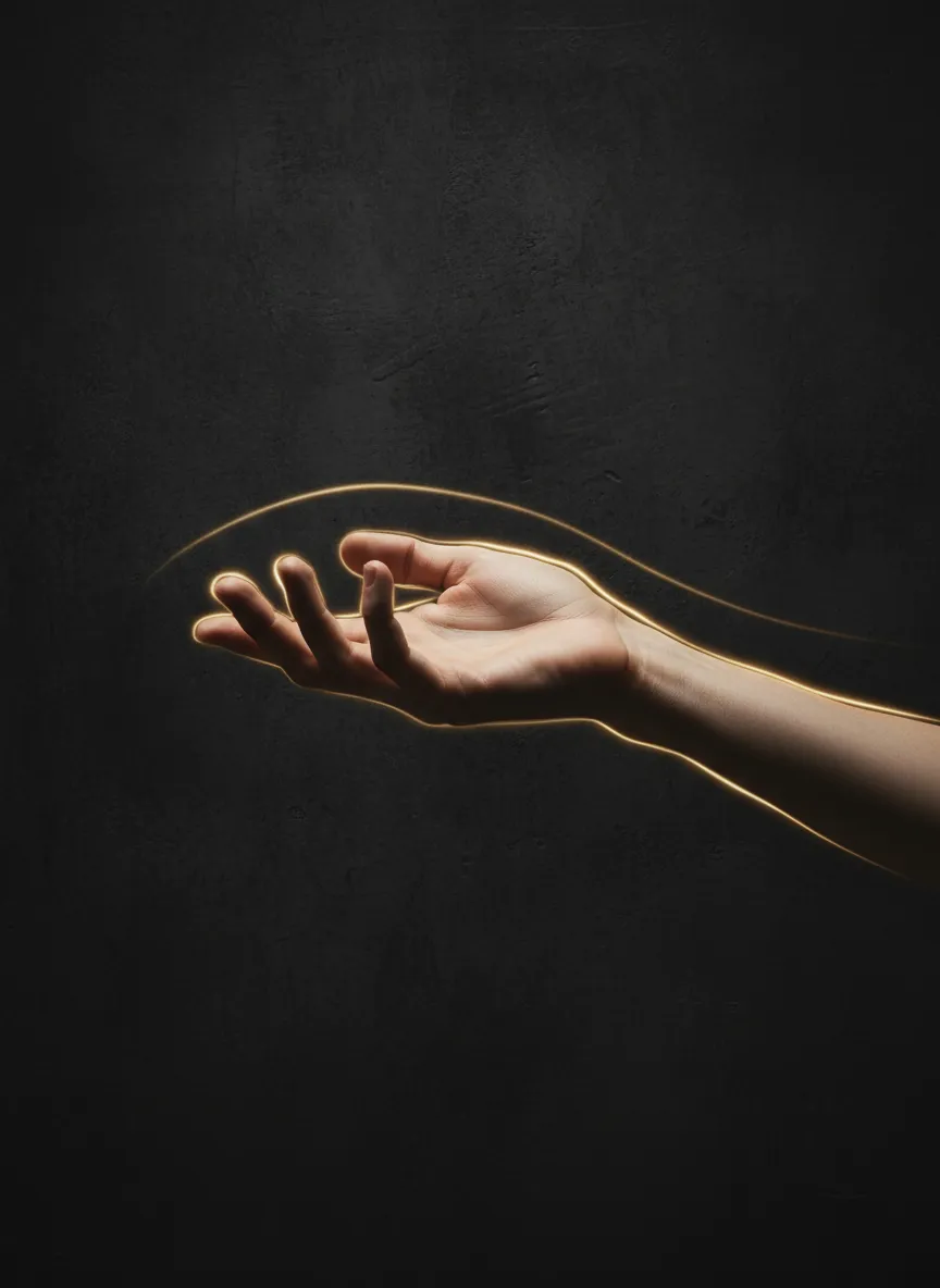 A conceptual photograph depicting deep bodily memory and grounding