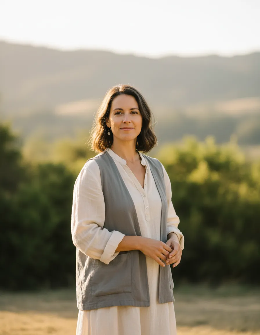 Retreat facilitator in a calm outdoor setting