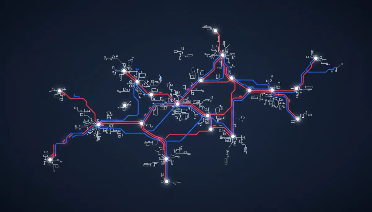 Regional courier coverage map illustration