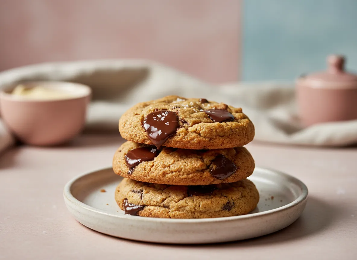 Close-up of chocolate chip cookies.