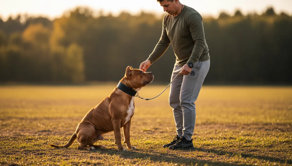 Bulldog owner training session