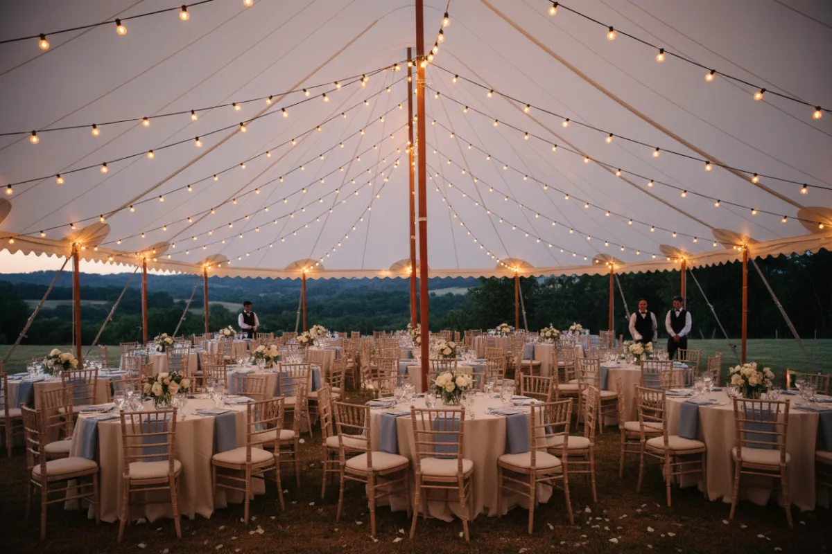 Tent and outdoor event rental setup