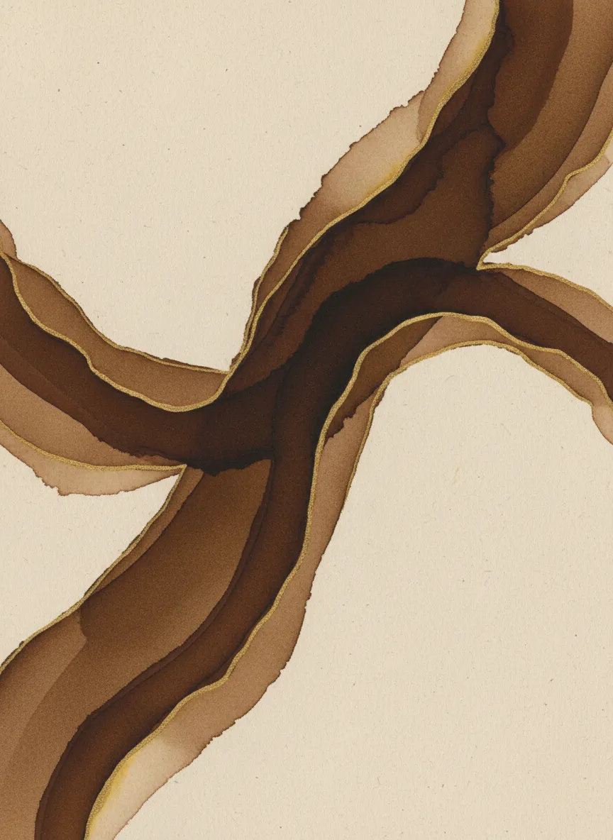 Abstract flowing golden textures