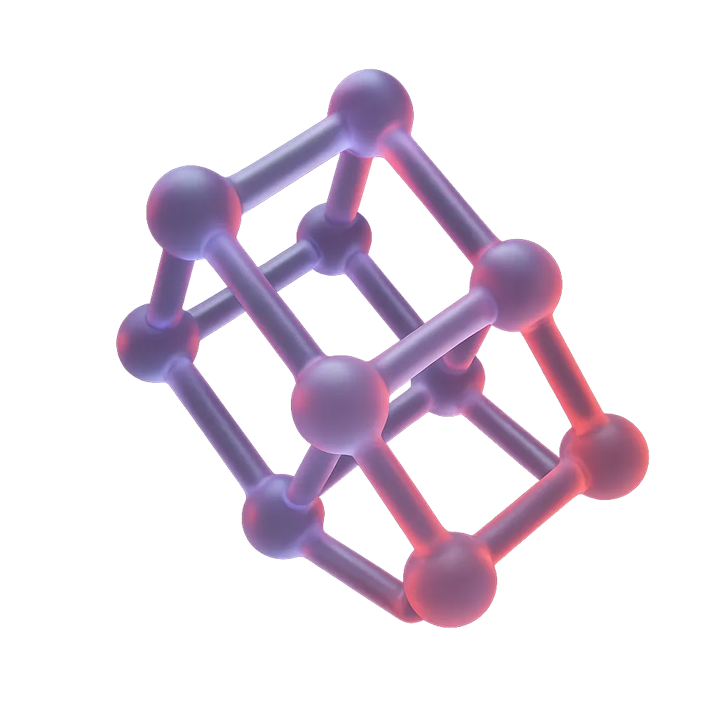 Futuristic 3D tech abstract glowing node