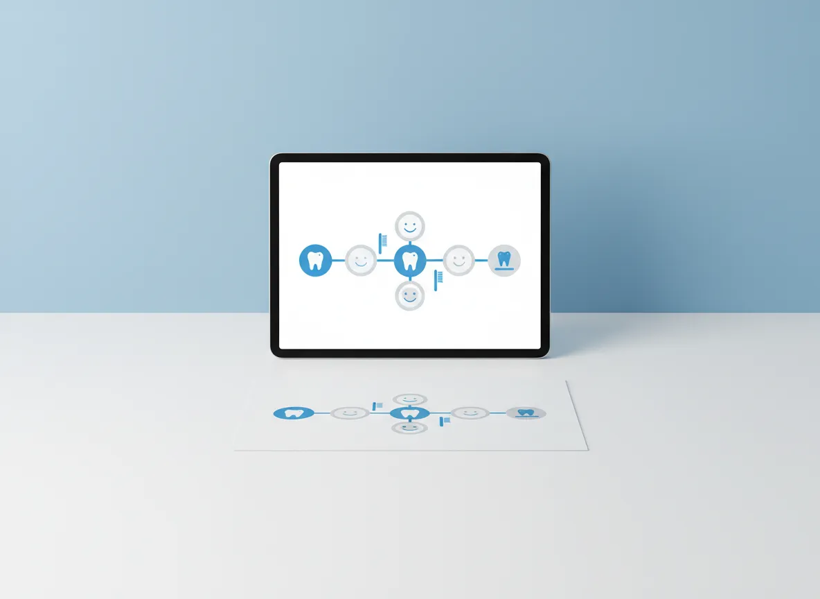 Mockup of the 7-Year-Old Dental Milestone Guide on a tablet and printed sheet
