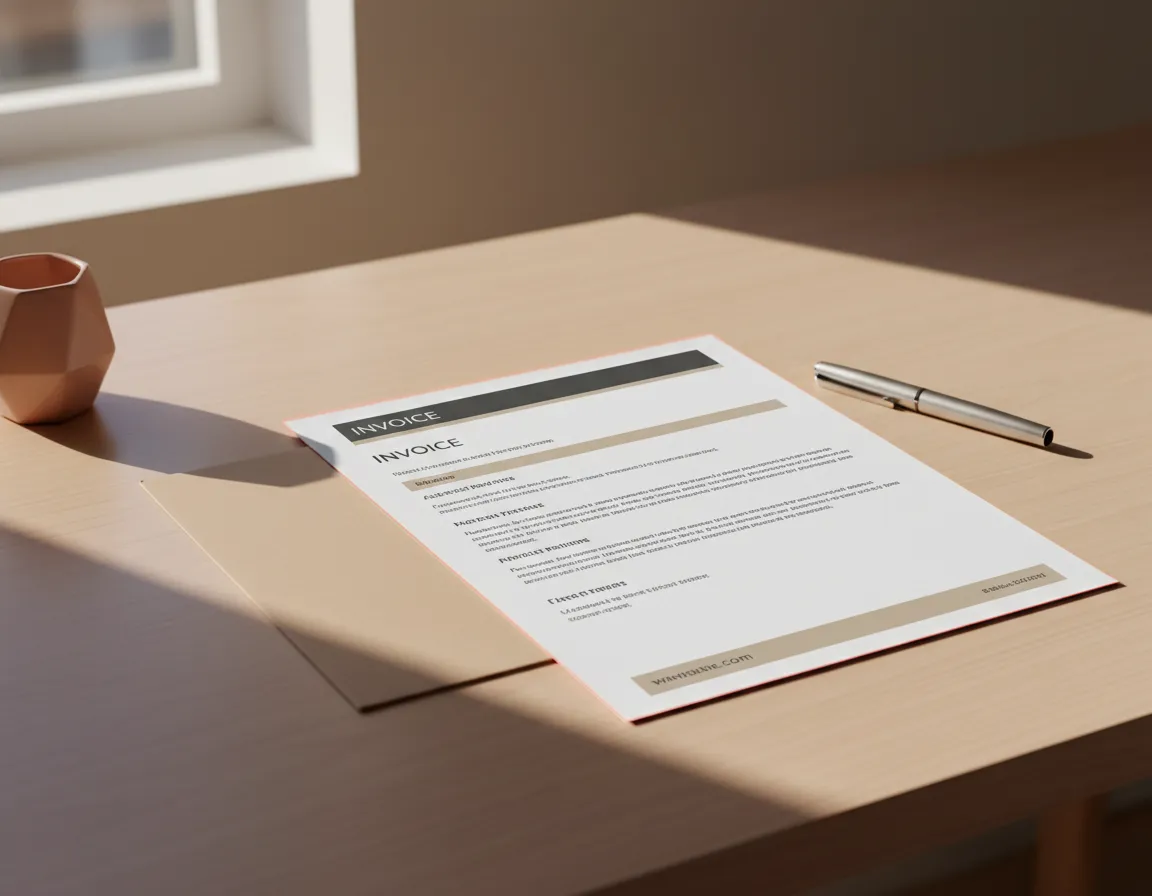 Professional invoicing paperwork