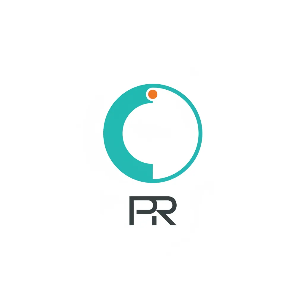 PressRanger logo concept: simplified radar icon with teal sweep and orange dot.